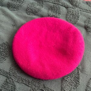 Free People wool blend beret hot pink